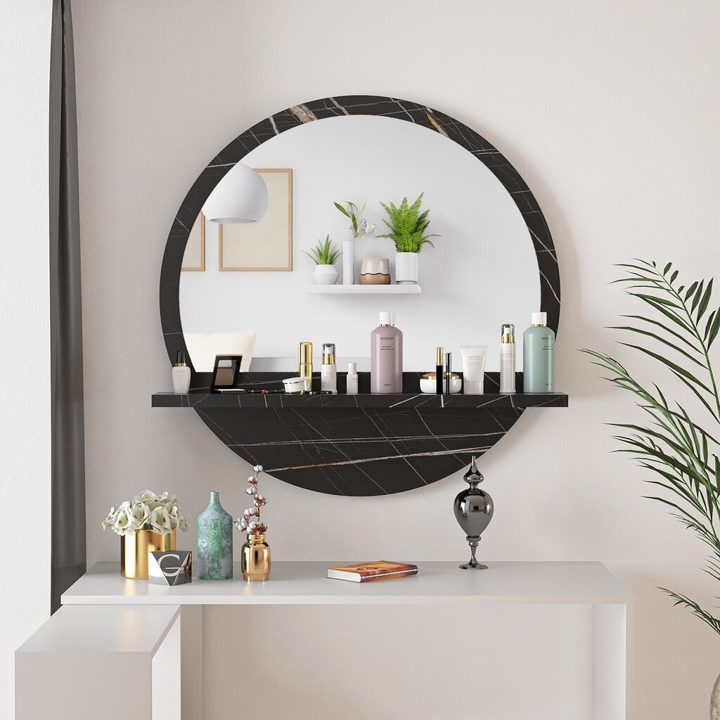 Dekoratyvinis veidrodis Asir, juodas kaina ir informacija | Veidrodžiai | pigu.lt