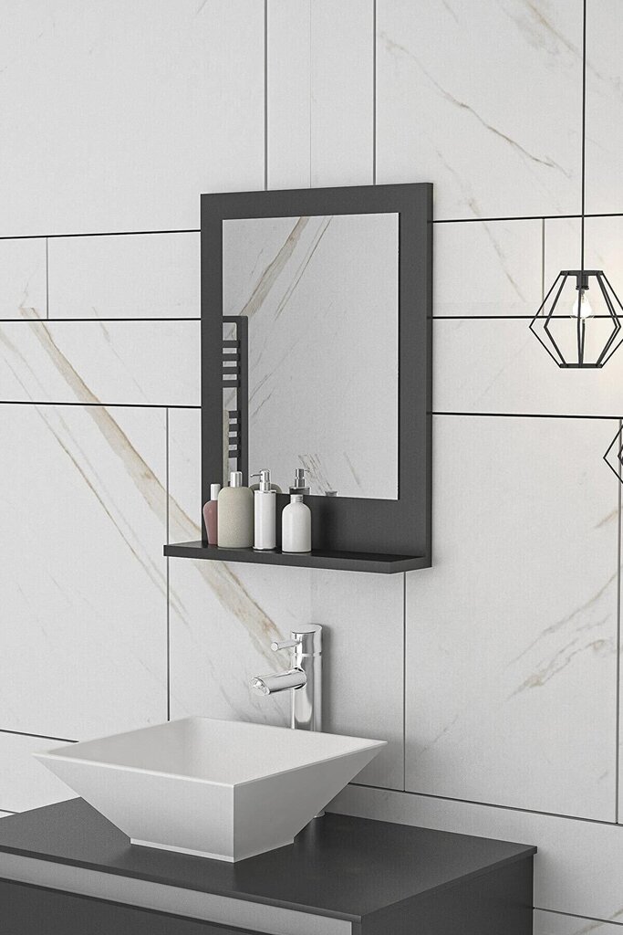 Dekoratyvinis veidrodis Asir, pilkas kaina ir informacija | Veidrodžiai | pigu.lt