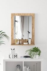 Декоративное зеркало Asir, 45х60 см, темно-коричневый цена и информация | Зеркала | pigu.lt