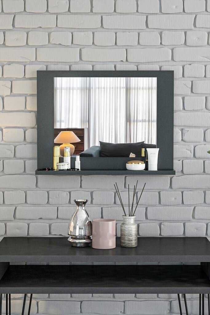 Dekoratyvinis veidrodis Asir, pilkas цена и информация | Veidrodžiai | pigu.lt
