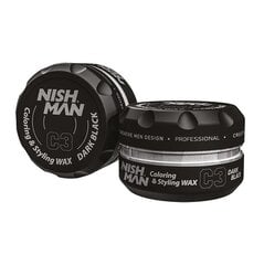 Plaukų formavimo vaškas Nishman Coloring & Styling Wax Dark Black vyrams, 100 ml kaina ir informacija | Plaukų formavimo priemonės | pigu.lt