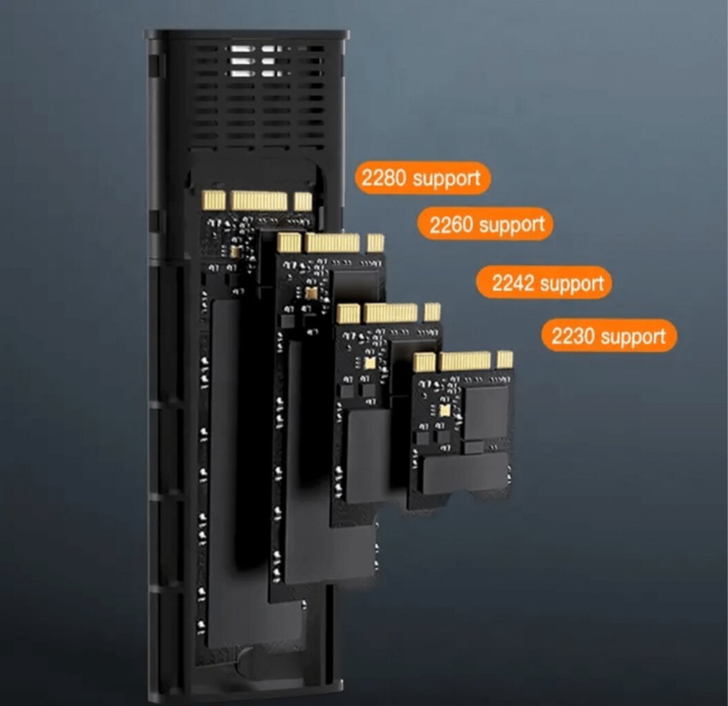 REAGLE NVME SATA PCIe M.2 SSD korpusas USB-C 3.1 M2 adapterio kišenės kaina ir informacija | Vidiniai kietieji diskai (HDD, SSD, Hybrid) | pigu.lt