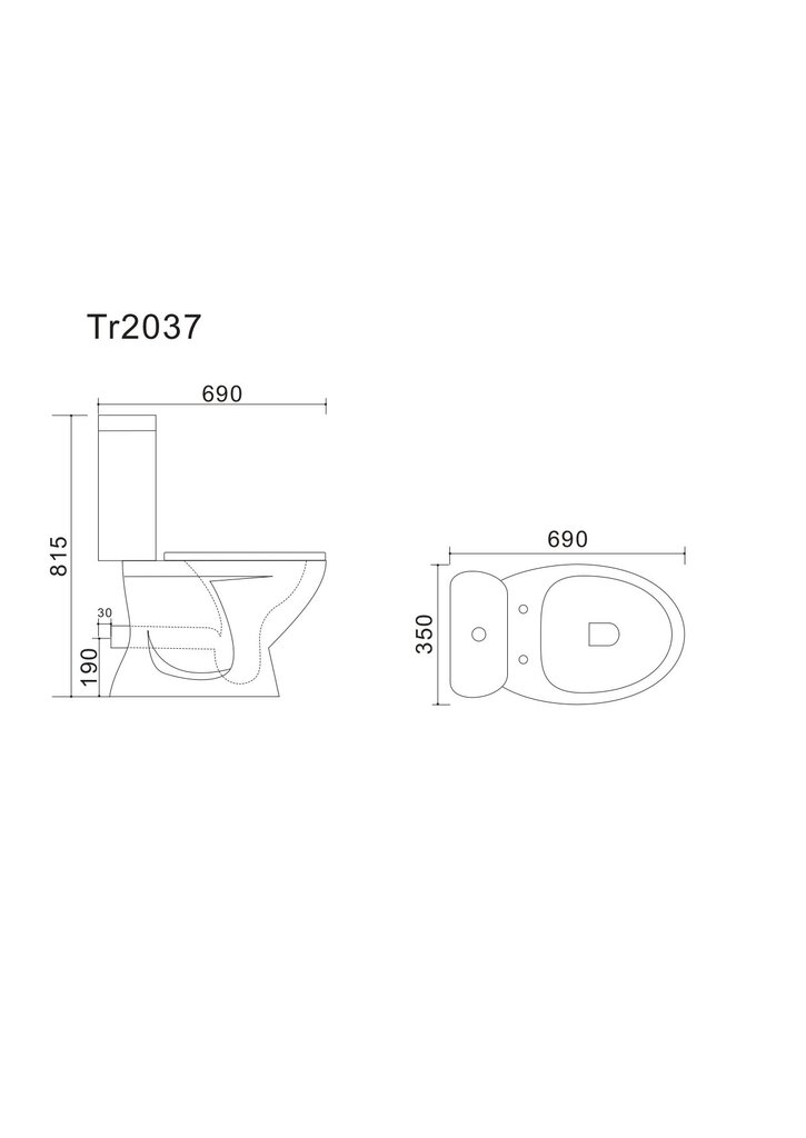 Unitazas Vento Taberg Horizontalus 3/6l, Sėdynė Duroplast Soft Close цена и информация | Klozetai | pigu.lt