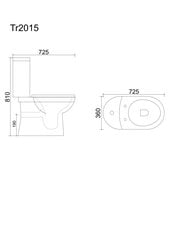 Унитаз Vento Lagon горизонтальный, с крышкойPP Soft Close, подача воды снизу цена и информация | Унитазы | pigu.lt