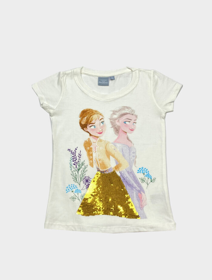 Marškinėliai mergaitėms Frozen, balti kaina ir informacija | Marškinėliai mergaitėms | pigu.lt