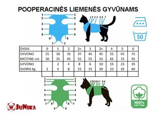 Жилет послеоперационный для животных Junika, разные размеры, синий цена и информация | Одежда для собак | pigu.lt
