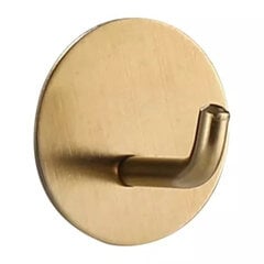 Крючок клейкий круглый, цвет золотистый, нержавеющая сталь, 1 шт. цена и информация | Аксессуары для ванной комнаты | pigu.lt