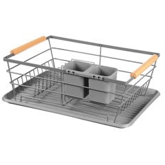 подставка для посуды с подносом, серая цена и информация | Кухонная утварь | pigu.lt