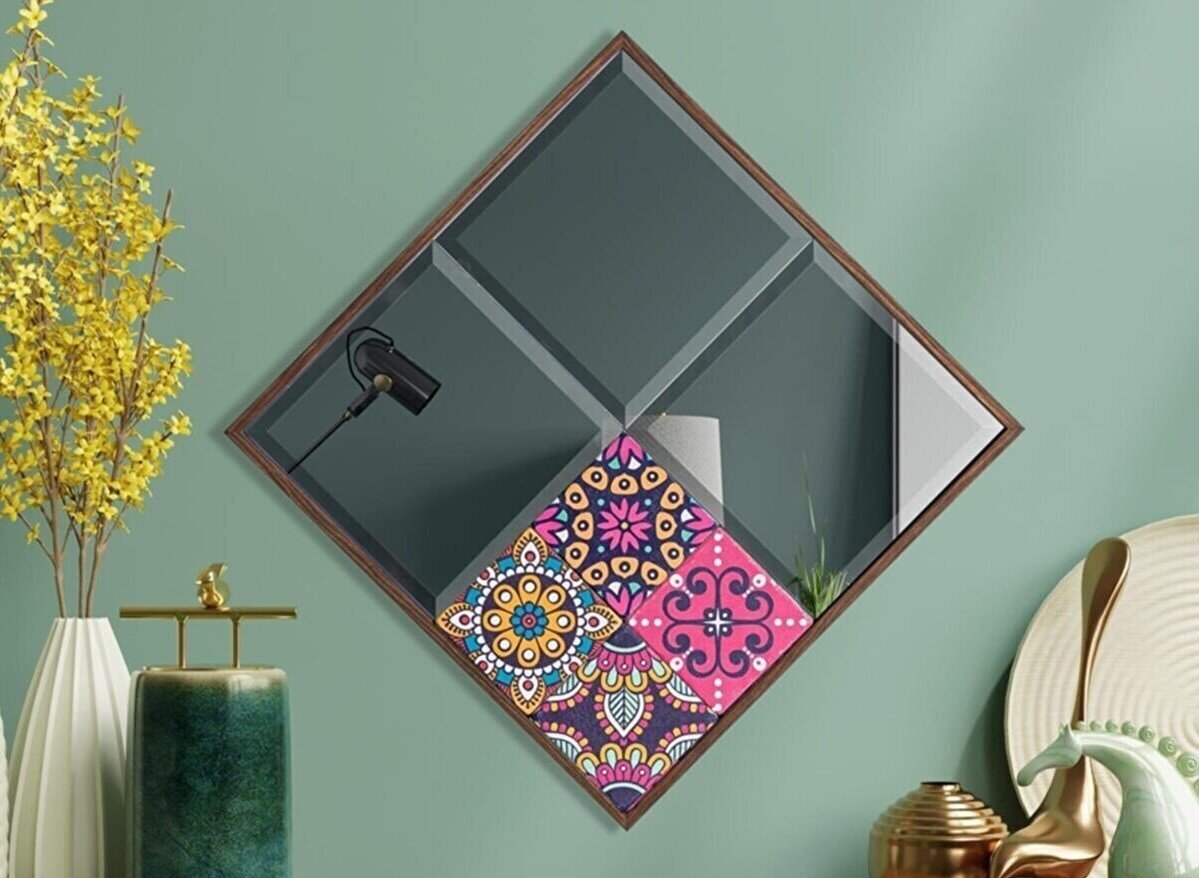 Dekoratyvinis veidrodis Asir, 45x45 cm цена и информация | Veidrodžiai | pigu.lt