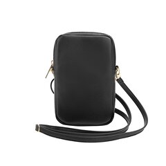 Guess PU Grained 4G Metal Logo Wallet Phone Bag Zipper Black цена и информация | Чехлы для телефонов | pigu.lt