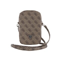 Guess PU 4G Triangle Logo Wallet Phone Bag Zipper Brown цена и информация | Чехлы для телефонов | pigu.lt