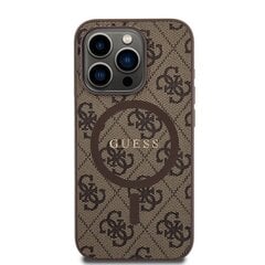 Guess PU Leather 4G Colored Ring MagSafe Case for iPhone 15 Pro Max Brown цена и информация | Чехлы для телефонов | pigu.lt