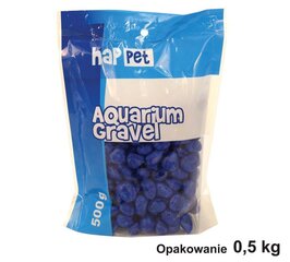 Аквариумный песок Happet голубой 1,5 см 0,5 кг цена и информация | Аквариумные растения и декорации | pigu.lt