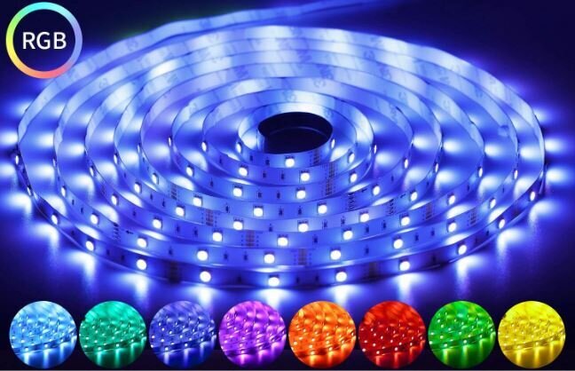 RGB Led, 44 klavišų nuotolinio valdymo pultas, 10m kaina ir informacija | LED juostos | pigu.lt