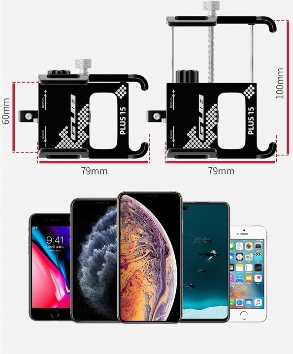 Telefono laikiklis dviračiui arba motociklui Gub Plus 15, juodas цена и информация | Krepšiai, telefonų laikikliai | pigu.lt