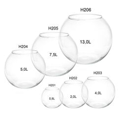 Stiklinė sfera Happet, 0,8 l цена и информация | Аквариумы и оборудование | pigu.lt