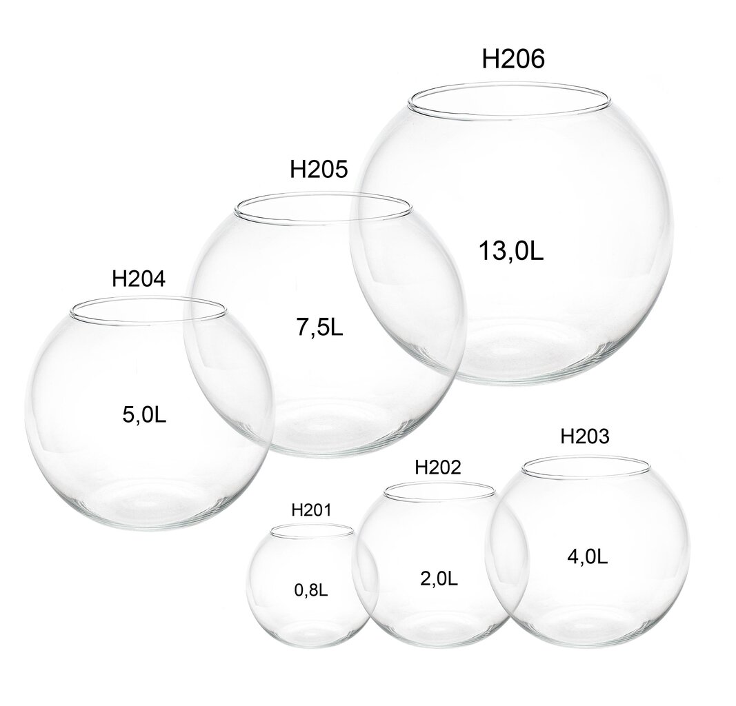Stiklinė sfera Happet, 13 l kaina ir informacija | Akvariumai ir jų įranga | pigu.lt
