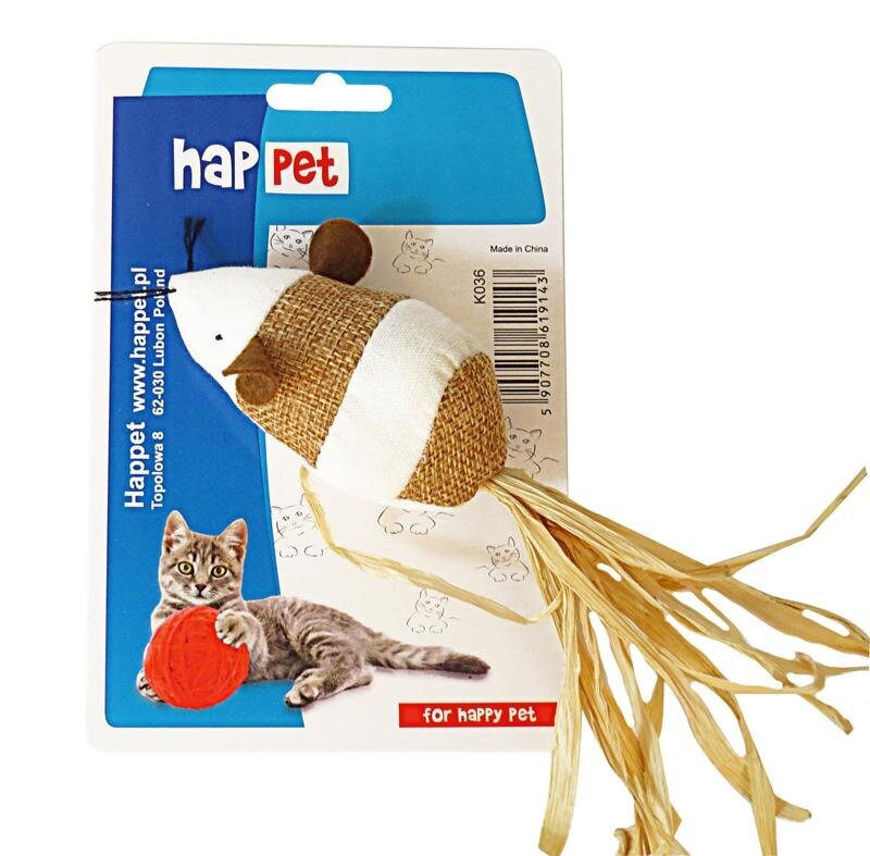 Žaislinė pelė katėms Happet K036, 8cm kaina ir informacija | Žaislai katėms | pigu.lt