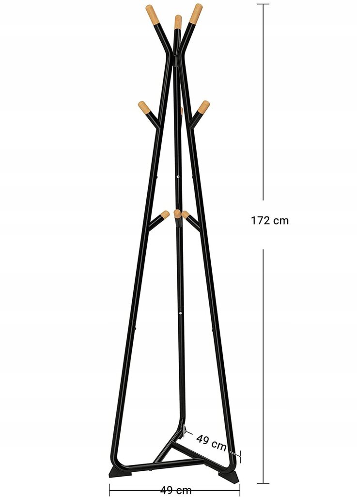 Drabužių kabykla, 172 cm kaina ir informacija | Pakabos, maišai drabužiams | pigu.lt