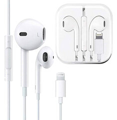 Проводные наушники Deep-Tech EarPods Beats для Apple iPhone 13 Pro Max/12/11/X/XR/XS/7/7 Plus/8/8+ разъем Lightning + микрофон белые цена и информация | Наушники | pigu.lt