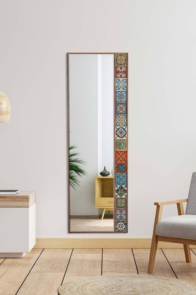 Dekoratyvinis veidrodis Asir, 50x148 cm, rudas/oranžinis цена и информация | Veidrodžiai | pigu.lt