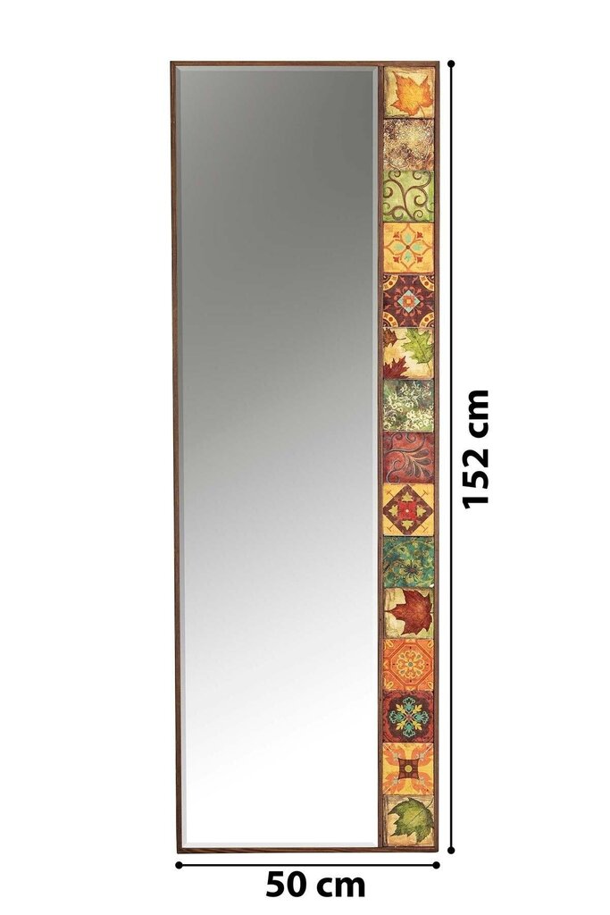Dekoratyvinis veidrodis Asir, 50x152 cm, ruda/oranžinis kaina ir informacija | Veidrodžiai | pigu.lt