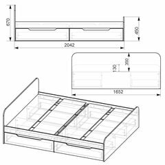 Кровать Виола 160, коричневый цена и информация | Кровати | pigu.lt