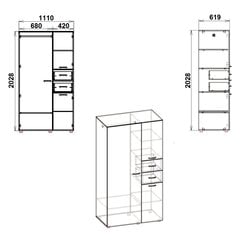 Шкаф Shkaf -19, коричневый цена и информация | Шкафы | pigu.lt