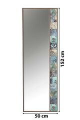 Dekoratyvinis veidrodis Asir, 50x152 cm, ruda/mėlynas kaina ir informacija | Veidrodžiai | pigu.lt