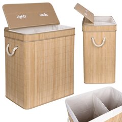 Bambuko skalbinių krepšys kaina ir informacija | Vonios kambario aksesuarai | pigu.lt