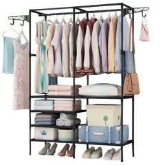 Вешалка для одежды - Amelia, черная цена и информация | Шкафы | pigu.lt
