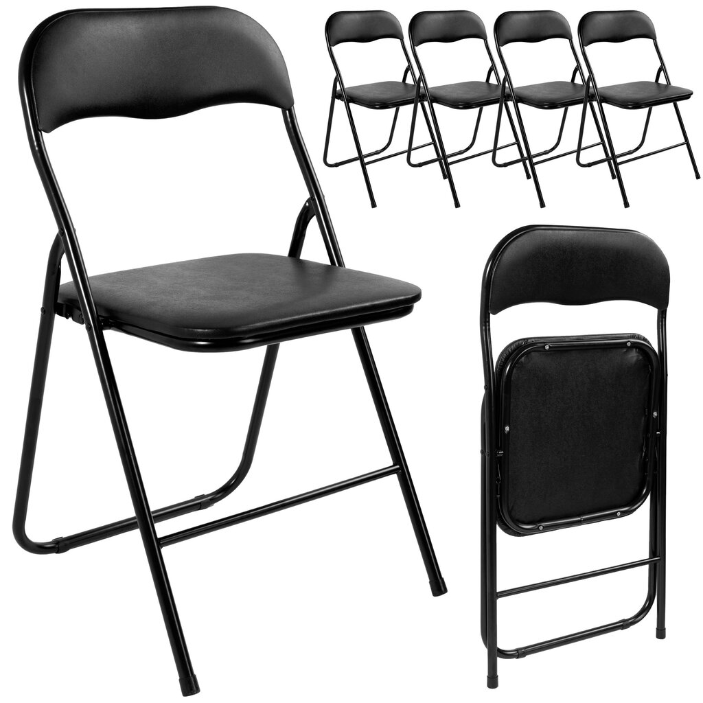 4-ių kėdžių komplektas Basico, juodas kaina ir informacija | Virtuvės ir valgomojo kėdės | pigu.lt
