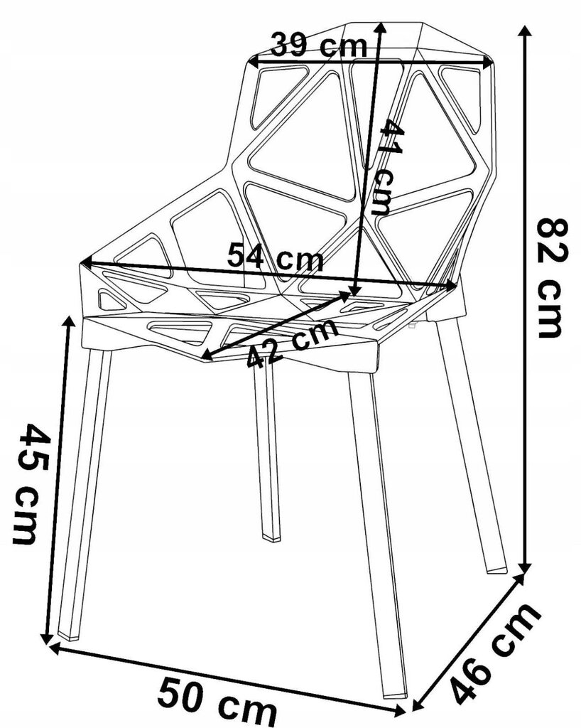 4-ių kėdžių komplektas Vector, juodas цена и информация | Virtuvės ir valgomojo kėdės | pigu.lt
