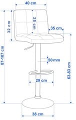 Baro kėdė Arako, pilka kaina ir informacija | Virtuvės ir valgomojo kėdės | pigu.lt