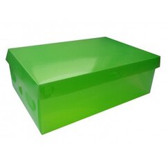 Коробка для обуви с крышкой 18 x 28 x 10 см зеленая цена и информация | Ящики для вещей | pigu.lt