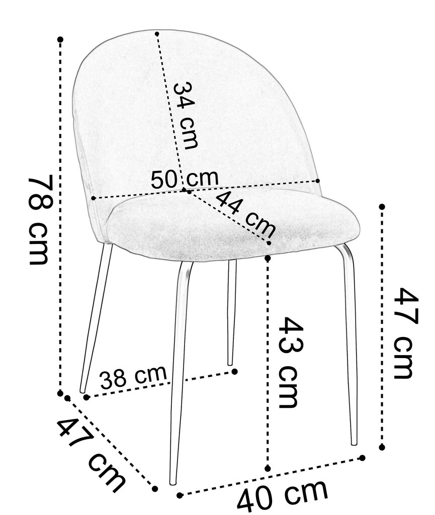 Kėdė Fargo Velvet, juoda kaina ir informacija | Virtuvės ir valgomojo kėdės | pigu.lt