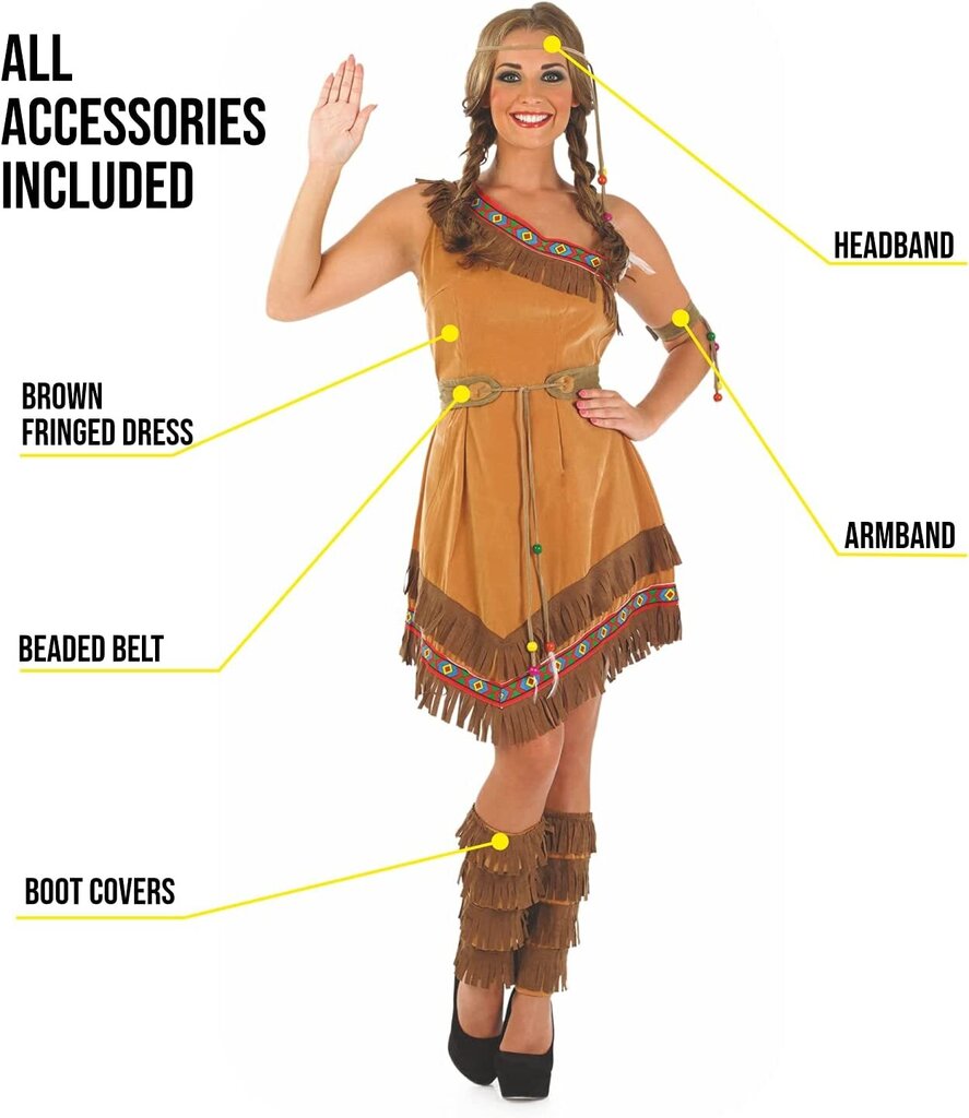 Kostiumas Indėnė, M kaina ir informacija | Karnavaliniai kostiumai | pigu.lt