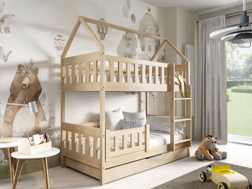 Dviaukštė lova Luna 2, ruda kaina ir informacija | Vaikiškos lovos | pigu.lt