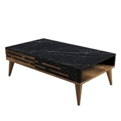 Кофейный столик Asir, 105x60x34,6 см, коричневый/черный цена и информация | Журнальные столики | pigu.lt