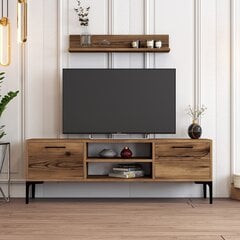 TV staliukas Asir, 140x48x30 cm, rudas kaina ir informacija | TV staliukai | pigu.lt