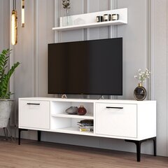 TV staliukas Asir, 140x48x30 cm, baltas kaina ir informacija | TV staliukai | pigu.lt