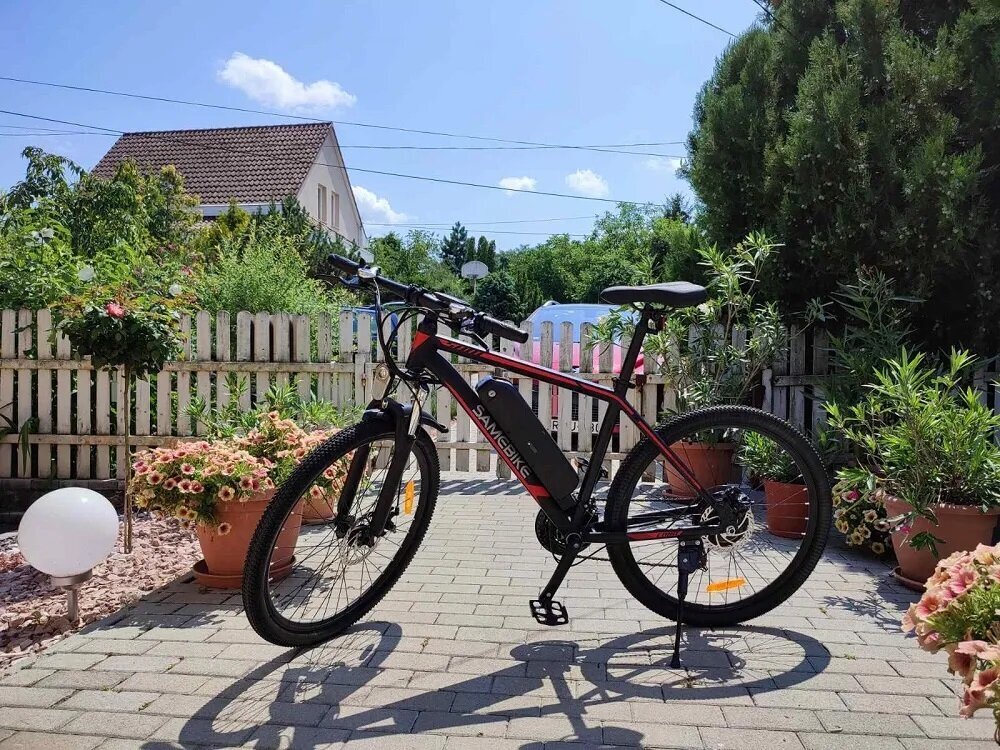 Elektrinis plento dviratis Samebike SY26 26", juodas/raudonas цена и информация | Elektriniai dviračiai | pigu.lt