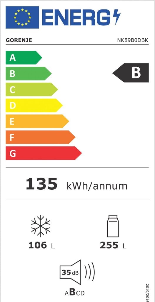 Gorenje NK89B0DBK kaina ir informacija | Šaldytuvai | pigu.lt