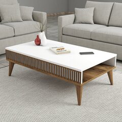 Кофейный столик Asir, 105x34,6x60 см, коричневый/белый цена и информация | Журнальные столики | pigu.lt