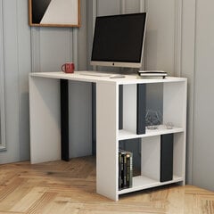 Studijų stalas Asir, 120x75,4x60 cm, baltas/pilkas kaina ir informacija | Kompiuteriniai, rašomieji stalai | pigu.lt