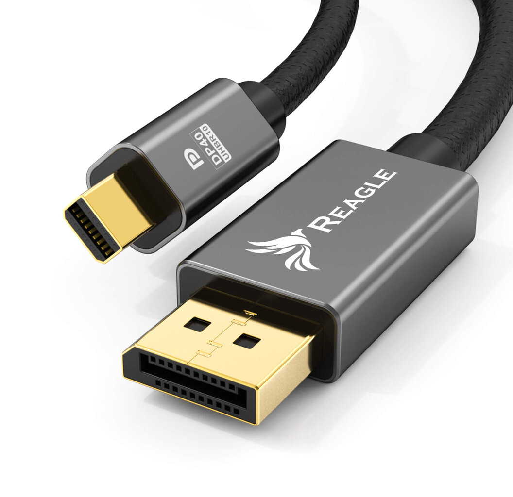 Reagle mini DisplayPort Ultra DP 2.0 8K 4K 240Hz 1,5M kabelis цена и информация | Korpusų priedai | pigu.lt