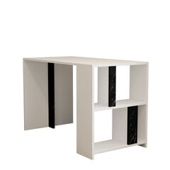 Studijų stalas Asir, 120x75,4x60 cm, baltas/juodas kaina ir informacija | Kompiuteriniai, rašomieji stalai | pigu.lt