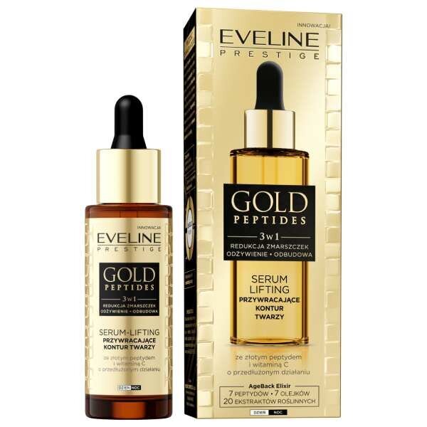 Veido serumas Eveline Cosmetics Gold Peptides, stangrinamasis, 30 ml kaina ir informacija | Veido aliejai, serumai | pigu.lt