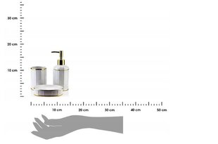 Ванной аксессуары набор 3 в 1 белого и золотистого цвета цена и информация | Набор акскссуаров для ванной | pigu.lt