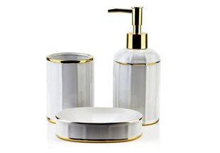 Ванной аксессуары набор 3 в 1 белого и золотистого цвета цена и информация | Набор акскссуаров для ванной | pigu.lt